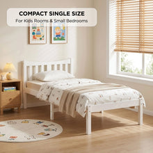 Load image into Gallery viewer, Capra Single Wooden Bed Frame - White