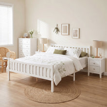 Load image into Gallery viewer, Capra Queen Wooden Bed Frame - White