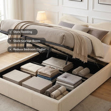 Load image into Gallery viewer, Miora Queen Gas Lift Bed Frame - Light Khaki