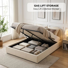 Load image into Gallery viewer, Miora Queen Gas Lift Bed Frame - Light Khaki
