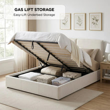Load image into Gallery viewer, Sorell Queen Gas Lift Bed Frame - Beige