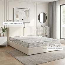 Load image into Gallery viewer, lt11015-sorell-super-king-gas-lift-bed-frame-beige-2607213