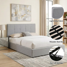 Load image into Gallery viewer, lt11016-calma-queen-gas-lift-bed-frame-light-grey-2607214