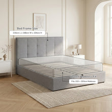 Load image into Gallery viewer, lt11016-calma-queen-gas-lift-bed-frame-light-grey-2607212
