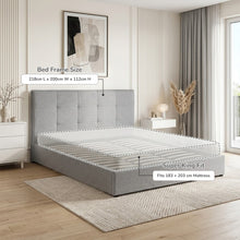 Load image into Gallery viewer, lt11017-calma-super-king-gas-lift-bed-frame-light-grey-2607212
