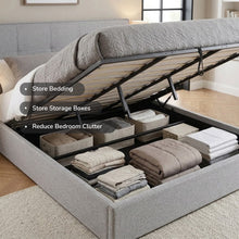 Load image into Gallery viewer, lt11017-calma-super-king-gas-lift-bed-frame-light-grey-2607213