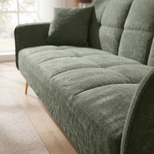 Load image into Gallery viewer, Forest 3 Seater Sofa Bed with Cup Holder - Green