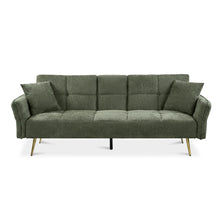 Load image into Gallery viewer, Forest 3 Seater Sofa Bed with Cup Holder - Green