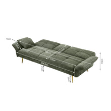 Load image into Gallery viewer, Forest 3 Seater Sofa Bed with Cup Holder - Green