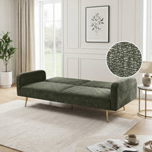 Load image into Gallery viewer, Kiwi Chenille 3 Seater Sofa Bed - Green