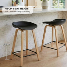 Load image into Gallery viewer, 24359-kai-metal-bar-stool-65cm-set-of-2-black-2607243