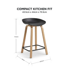 Load image into Gallery viewer, 24359-kai-metal-bar-stool-65cm-set-of-2-black-2607241