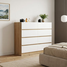 Load image into Gallery viewer, 22199-harris-8-drawers-low-boy-oak-white-2607243