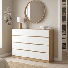Load image into Gallery viewer, 22199-harris-8-drawers-low-boy-oak-white-2607244