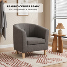 Load image into Gallery viewer, Ash High-Back Linen Armchair - Dark Grey