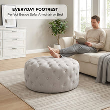 Load image into Gallery viewer, lt11112-disk-linen-ottoman-light-grey-2607274