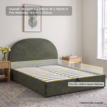 Load image into Gallery viewer, lt11081-isabella-queen-gas-lift-bed-frame-green-26072701