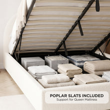 Load image into Gallery viewer, lt11084-isabella-teddy-queen-gas-lift-bed-frame-cream-2607274