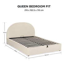 Load image into Gallery viewer, lt11084-isabella-teddy-queen-gas-lift-bed-frame-cream-2607273