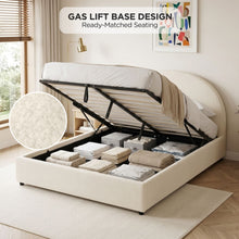 Load image into Gallery viewer, lt11084-isabella-teddy-queen-gas-lift-bed-frame-cream-2607272