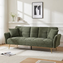 Load image into Gallery viewer, lt11070-forest-chenille-3-seater-sofa-bed-with-cup-holder-green-2607281