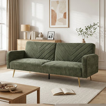 Load image into Gallery viewer, lt11075-kiwi-chenille-3-seater-sofa-bed-green-2607281