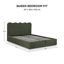 Load image into Gallery viewer, lt11011-cove-queen-gas-lift-bed-frame-dark-green-2607283