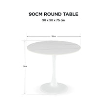Load image into Gallery viewer, 24311-tulesso-round-dining-table-90x75cm-snow-white-2607293