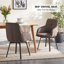 Load image into Gallery viewer, lt11037-elora-swivel-velvet-dining-chair-set-of-2-brown-2607242