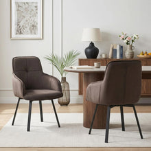 Load image into Gallery viewer, lt11037-elora-swivel-velvet-dining-chair-set-of-2-brown-2607241