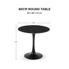 Load image into Gallery viewer, 24310-tulesso-round-dining-table-80x75cm-golden-black-2607293