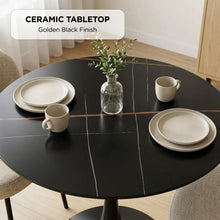 Load image into Gallery viewer, 24310-tulesso-round-dining-table-80x75cm-golden-black-2607294