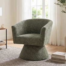 Load image into Gallery viewer, Hug Chenille Swivel Armchair - Dark Green