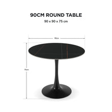 Load image into Gallery viewer, 24312-tulesso-round-dining-table-90x75cm-golden-black-2607293