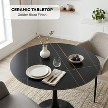 Load image into Gallery viewer, 24312-tulesso-round-dining-table-90x75cm-golden-black-2607294