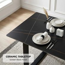 Load image into Gallery viewer, 24305-ainsley-ceramic-dining-table-160-x-90cm-golden-black-2607294