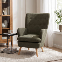 Load image into Gallery viewer, Puff Linen Armchair - Dark Green