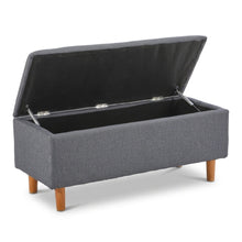 Load image into Gallery viewer, Theodore Storage Ottoman Bench - Dark Grey