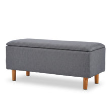 Load image into Gallery viewer, Theodore Storage Ottoman Bench - Dark Grey