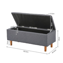 Load image into Gallery viewer, Theodore Storage Ottoman Bench - Dark Grey