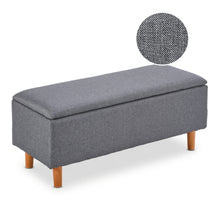 Load image into Gallery viewer, Theodore Storage Ottoman Bench - Dark Grey
