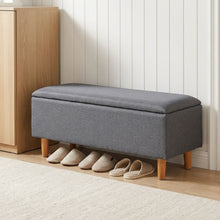 Load image into Gallery viewer, Theodore Storage Ottoman Bench - Dark Grey