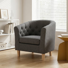 Load image into Gallery viewer, lt11115-pebble-wraparound-linen-armchair-dark-grey-2607291