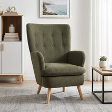 Load image into Gallery viewer, lt11110-puff-linen-armchair-dark-green-2607291