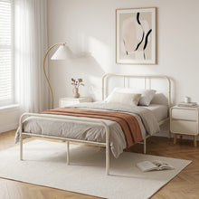 Load image into Gallery viewer, 24433-bolt-king-single-metal-bed-frame-cream-2607291