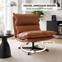 Load image into Gallery viewer, lt11061-saro-swivel-armchair-with-adjustable-back-caramel-brown-2607291