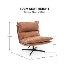Load image into Gallery viewer, lt11061-saro-swivel-armchair-with-adjustable-back-caramel-brown-2607294