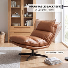 Load image into Gallery viewer, lt11061-saro-swivel-armchair-with-adjustable-back-caramel-brown-2607292