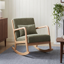 Load image into Gallery viewer, lt11059-taru-linen-rocking-armchair-dark-green-2607291