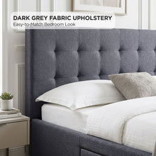Load image into Gallery viewer, LT11043-eleanor-double-bed-frame-with-4-drawers-dark-grey-2607293